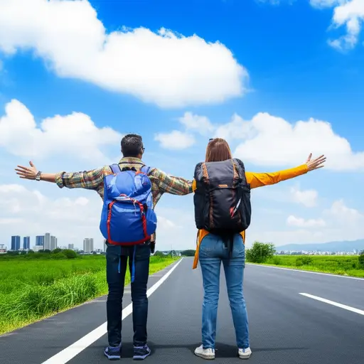 我们搭便车到最近的城市。