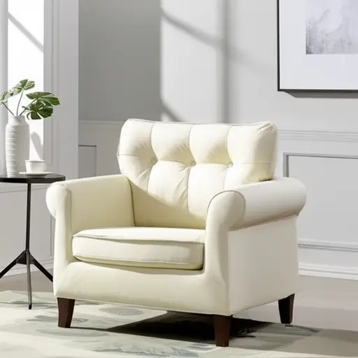 沙发是漂亮的奶油色。