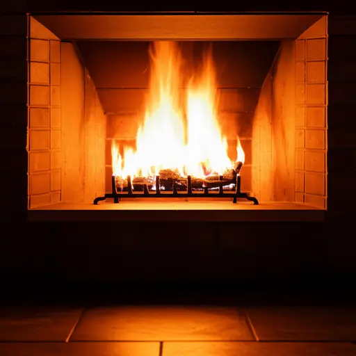 壁炉里的火熊熊燃烧。