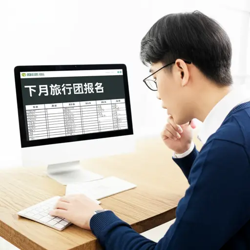 他报名参加了下个月的旅行。