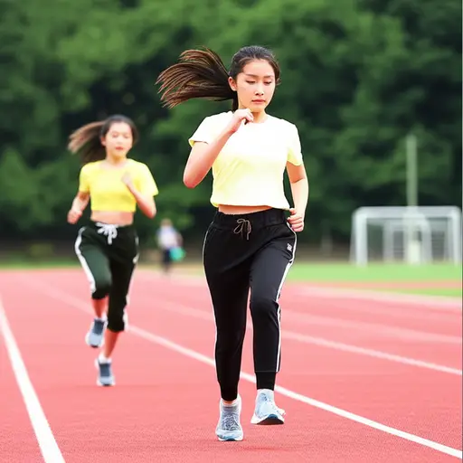 她比我跑得快。