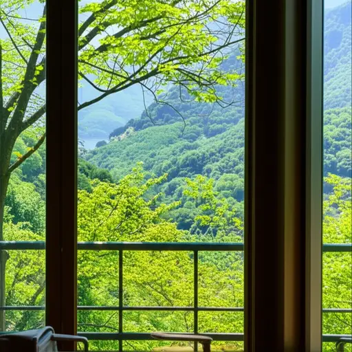 我们房间的窗外风景很美。