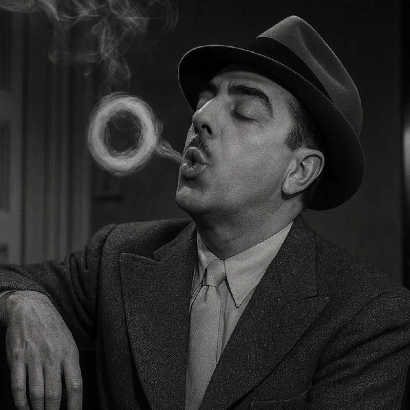 他喜欢抽烟时吐烟圈。