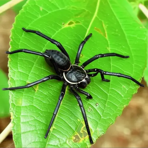 我在花园里看到了一只巨大的蜘蛛。