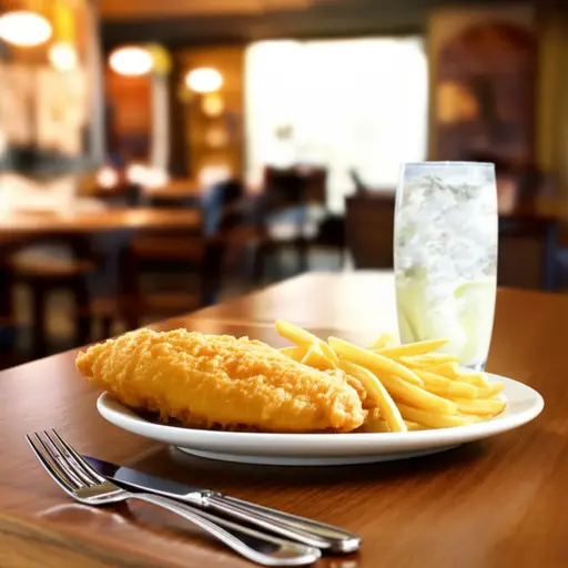 晚餐我们吃鱼和薯条。