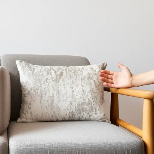 请把沙发上那个靠垫递给我。