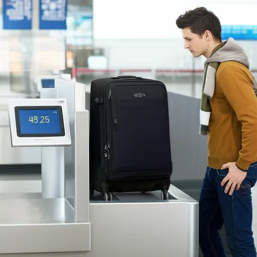 他的行李箱太重了，差点超重。