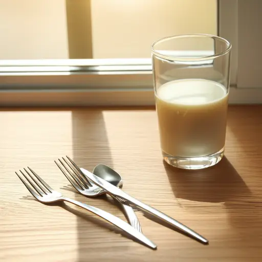 我早餐喝一杯牛奶。