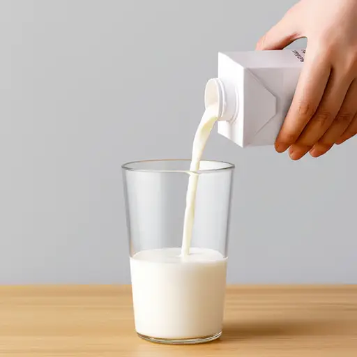 我把牛奶倒进了杯子里。