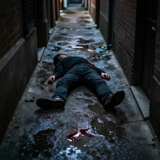 受害者在黑暗的小巷中被刺死。