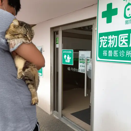 我们的猫生病了，所以我们带她去看兽医。