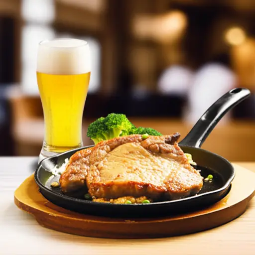 我很想来些猪排和啤酒。