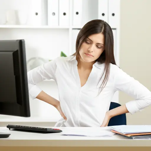 她忍受着背部的疼痛继续工作。