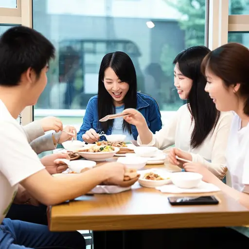 我上大学时，经常和朋友出去吃饭。