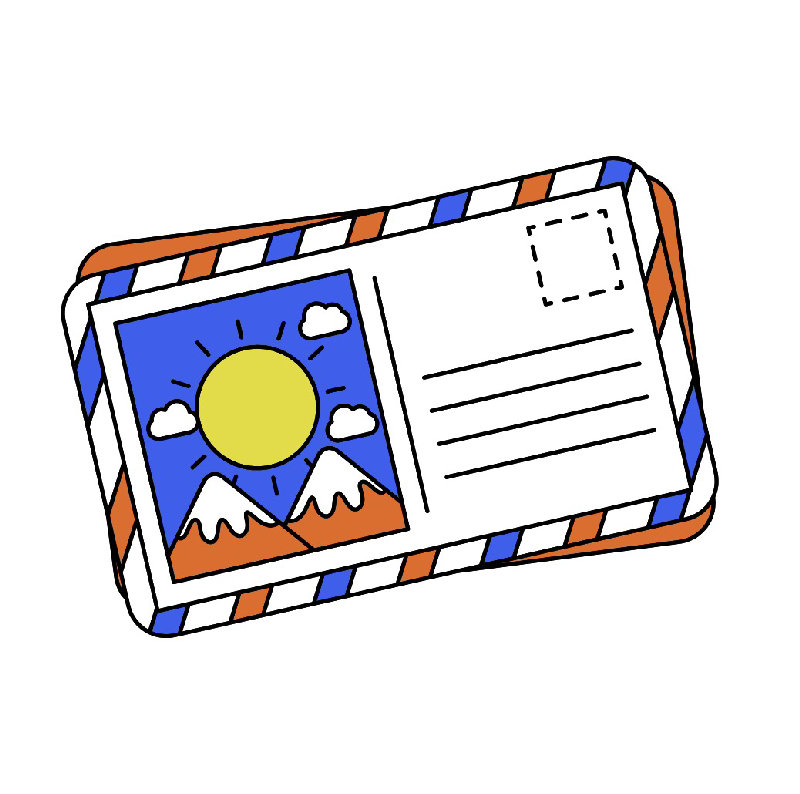 我要寄一张明信片给我的朋友。