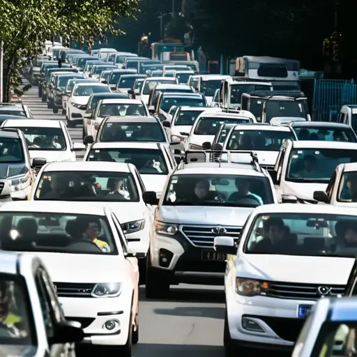 我们被交通耽搁了。