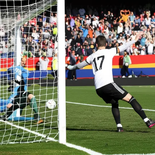 这位足球运动员在比赛中踢进了关键一球。