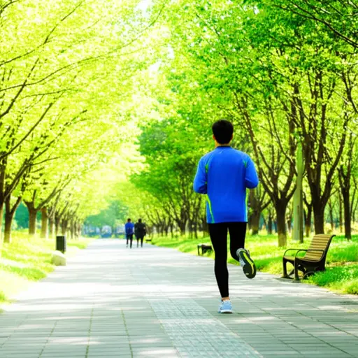 我每天早上在公园里慢跑。