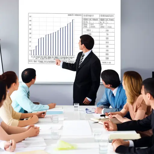 经理以月度销售报告开始了会议。