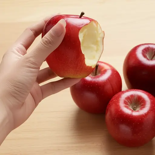 这个苹果很好吃，我想再吃一个。