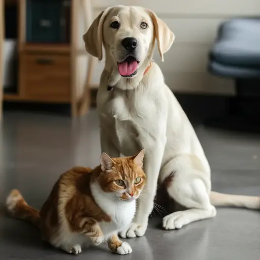 我有一只猫，也有一只狗。