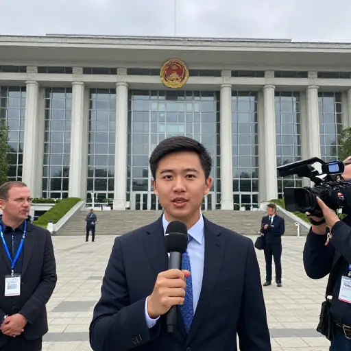这名记者被派去报道此次国际峰会。