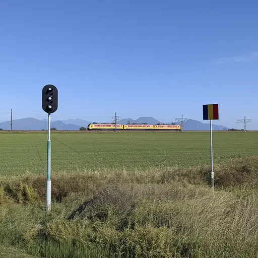 火车穿越法国和西班牙之间的边境。