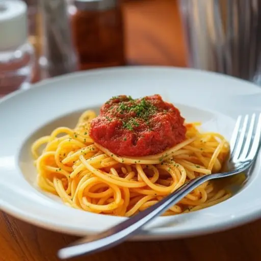 我最喜欢的菜是意大利面。