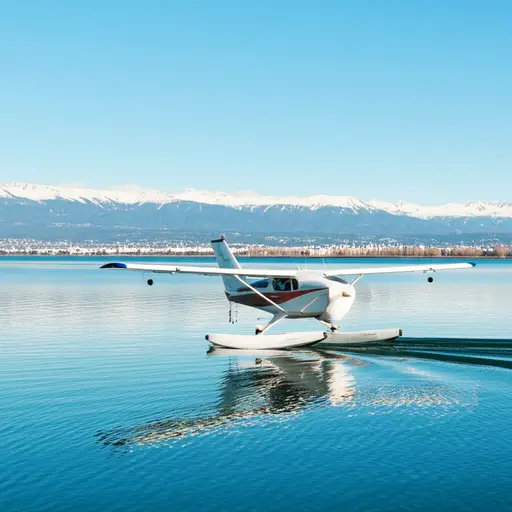 飞机飞行员被迫在日内瓦湖上进行紧急着陆。