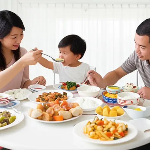 我们先喂孩子们，然后再吃晚饭。