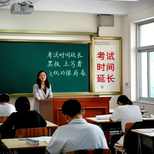 老师给了我们额外的时间来完成考试。