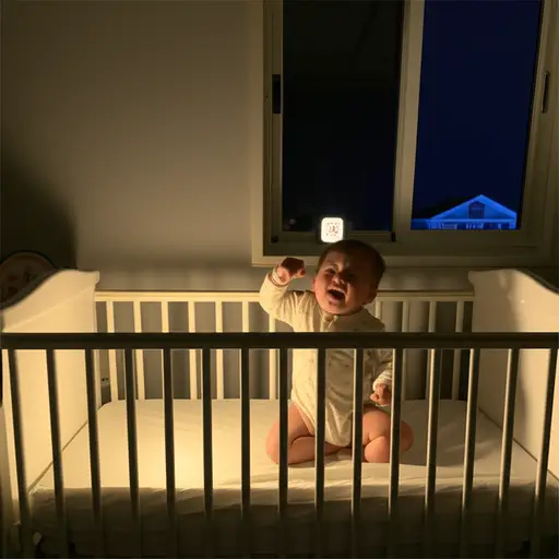 宝宝在凌晨2点醒了。