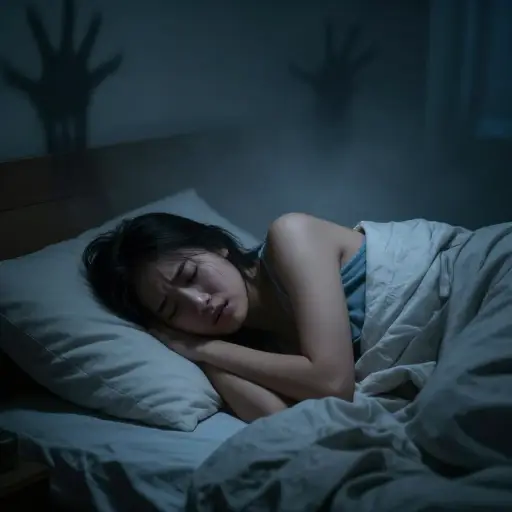在她的梦里，同一个噩梦会一夜又一夜地重现。