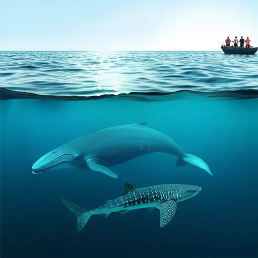 我最近喜欢的节目是关于鲸鱼、鲨鱼和人类的。