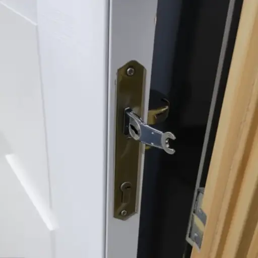 窃贼砸坏了锁闯了进去。