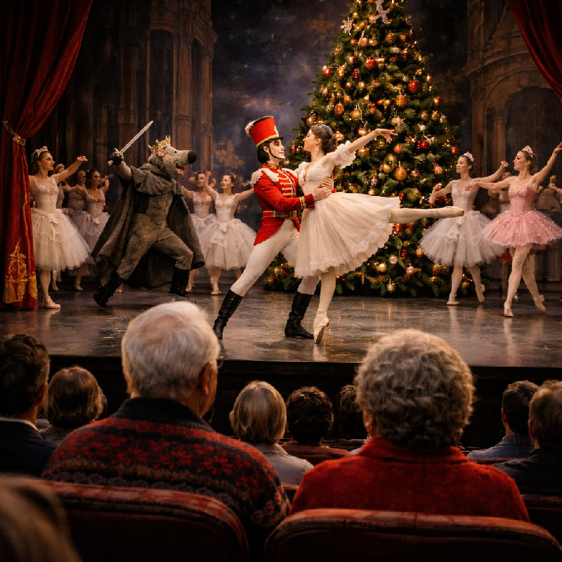 每年圣诞节我们都会欣赏《胡桃夹子》芭蕾舞剧。