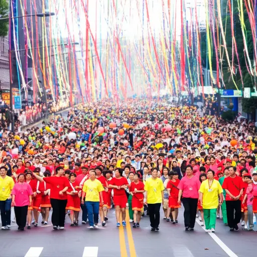 在狂欢节期间，街道上充满了音乐和五彩缤纷的服装。