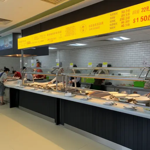 那是一家便宜的自助餐厅。