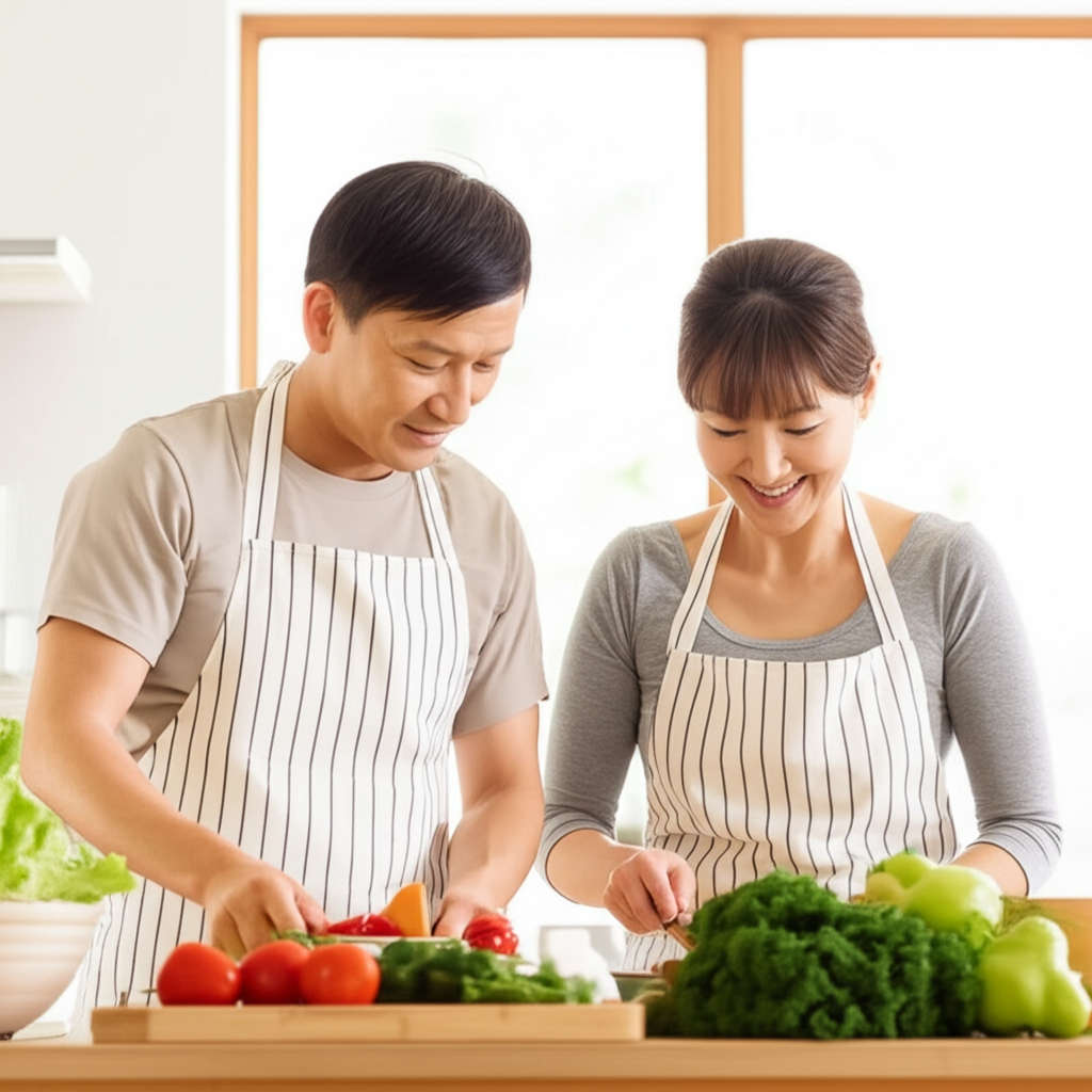 健康的饮食可以降低患心脏病的风险。