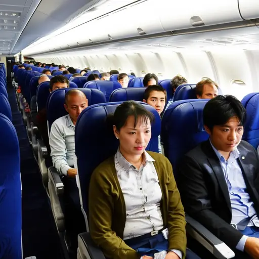 每位乘客都系好了安全带准备起飞。