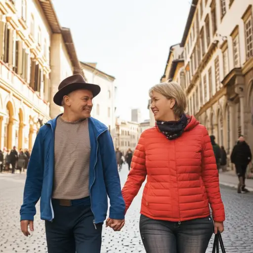 她和她的丈夫正在欧洲旅行，作为他们结婚十周年纪念的第二次蜜月。