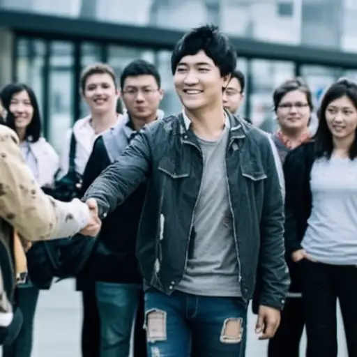 我的朋友误以为他是名人，急切地和他握了手。