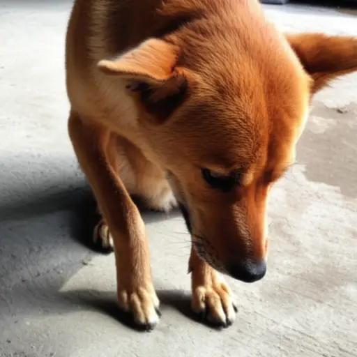 那只狗弄伤了自己的爪子。