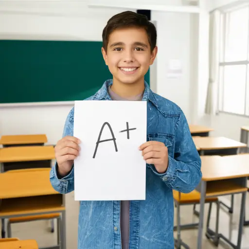 我在试卷上得了很高的分数。