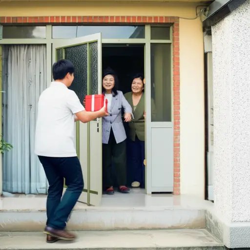 我每个月都会去看望我的祖父母。