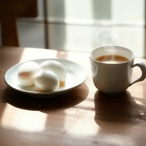 我喜欢吃煮鸡蛋当早餐。