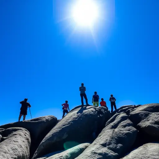 我们在正午时分到达了山顶。