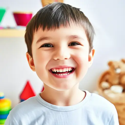 那个孩子的笑容照亮了整个房间。