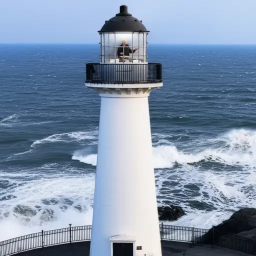 那位年老的灯塔看守人已经在灯塔里住了三十年。