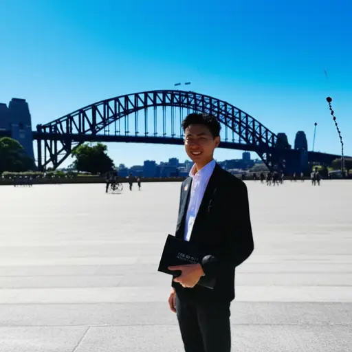 他一回到悉尼，就创业了。